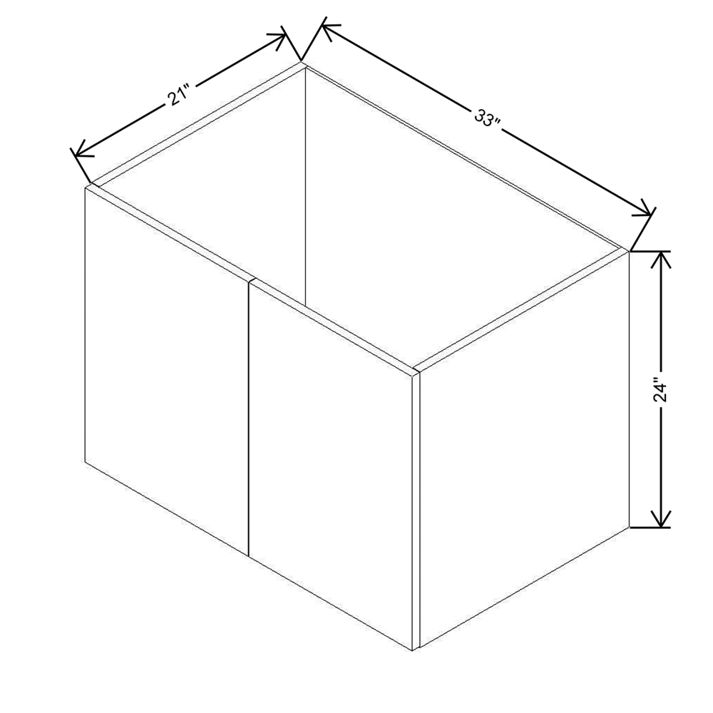Modernform Cabinet Gloss White 33" W X 24" H X 21" D Vanity Floating Full Height Double Door Cabinet